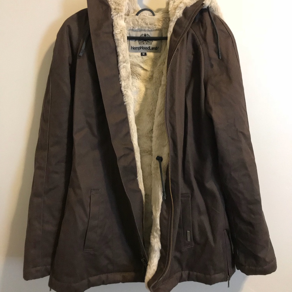 Hemp Hoodlamb Coat/NWOT/Brown/Medium
